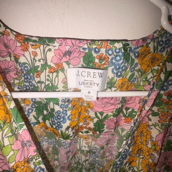 J.Crew x Liberty Floral Faux Wrap Flutter Sleeve Maxi Dress Pockets size 8 - Picture 5 of 13